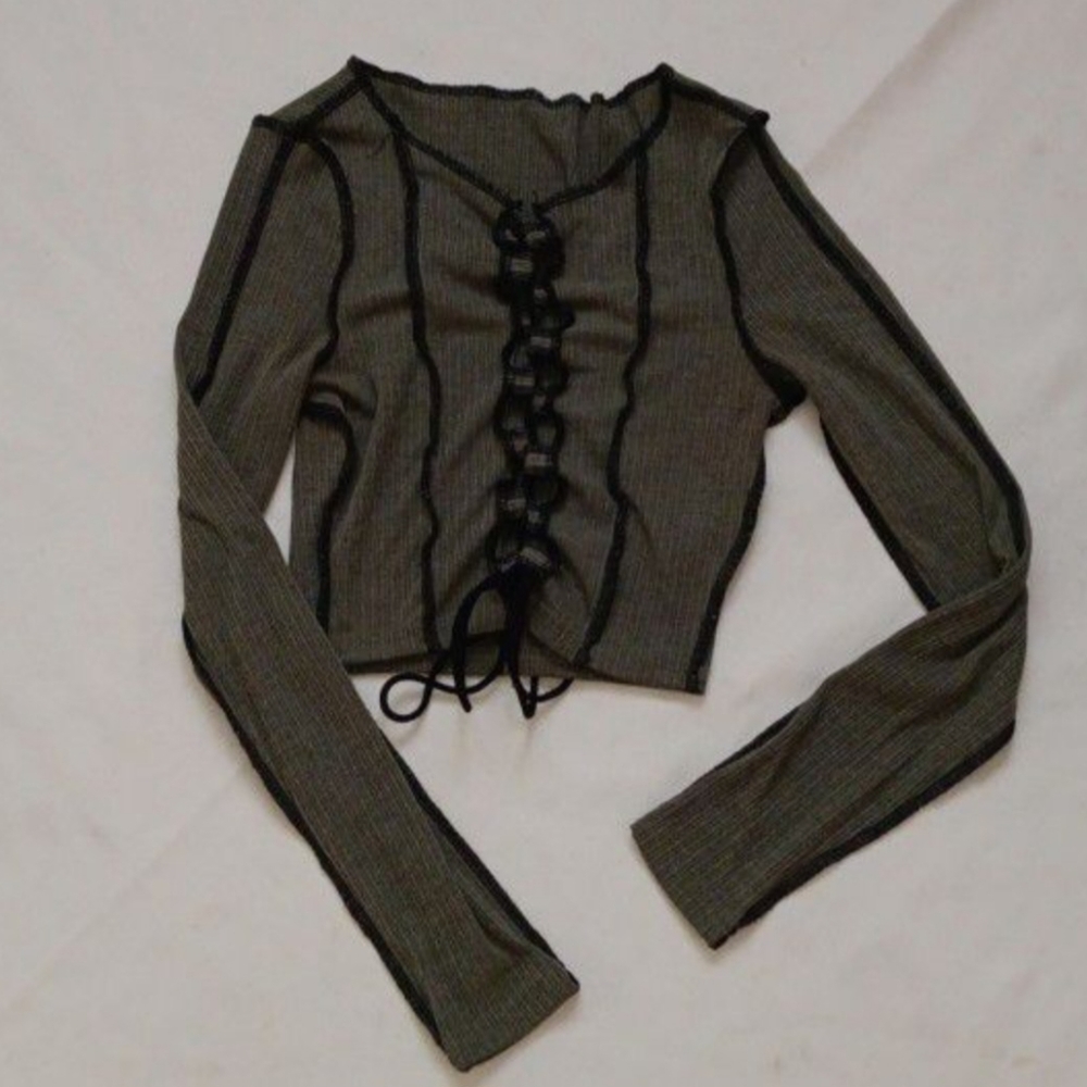 Shein Lace-up Crop Top